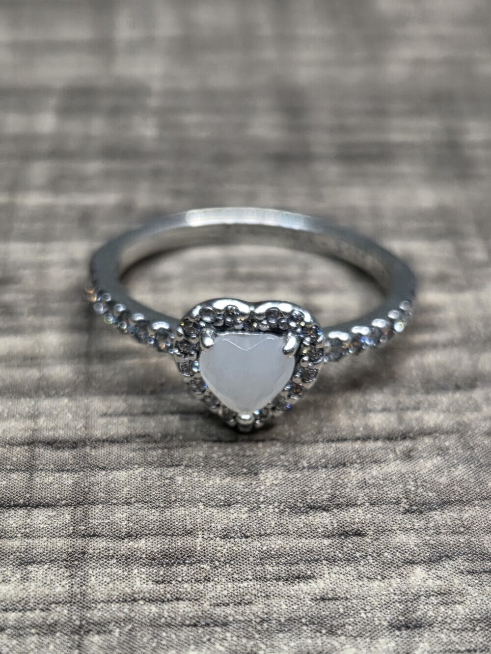 Authentic Pandora Elevated White Heart Ring Sterling silver Size 52 US 6